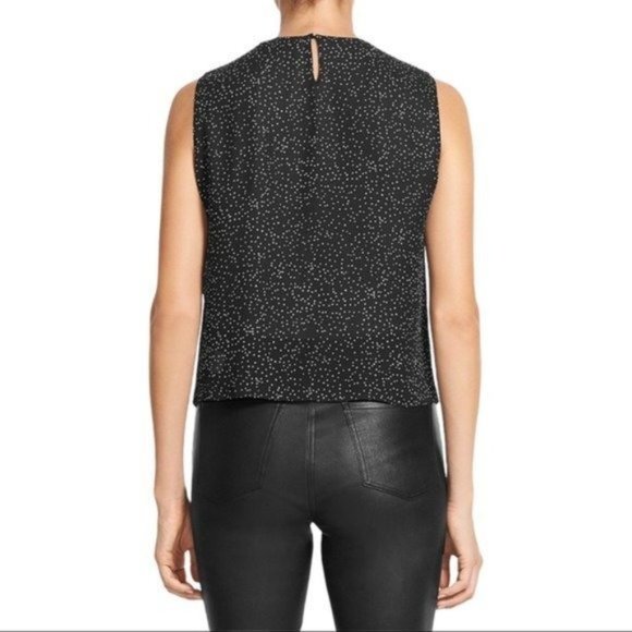 THEORY Printed Asymmetric Silk Top - Size P - NWT Black - Picture 2 of 4